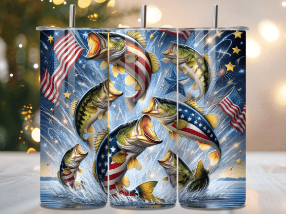 Download Jumping Bass Stars and Stripes Tumbler - Tumbler Collection