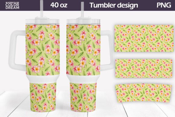 Download Plumeria Floral Tumbler Wrap - Tumbler Collection
