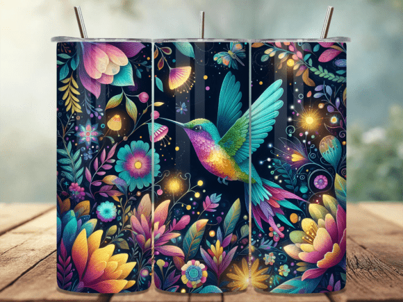 Download Dark Magic Floral Bird Tumbler Wrap PNG - Tumbler Collection