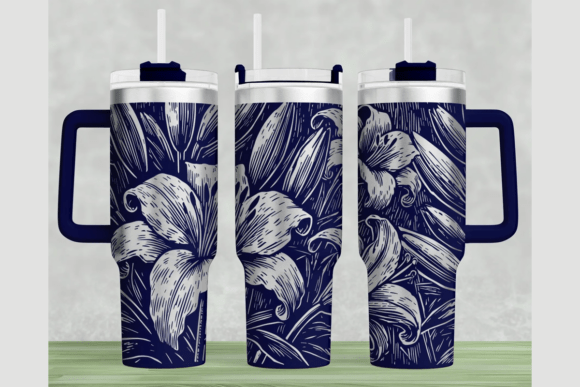 Download Lilies 40oz Laser Tumbler Wrap SVG - Tumbler Collection