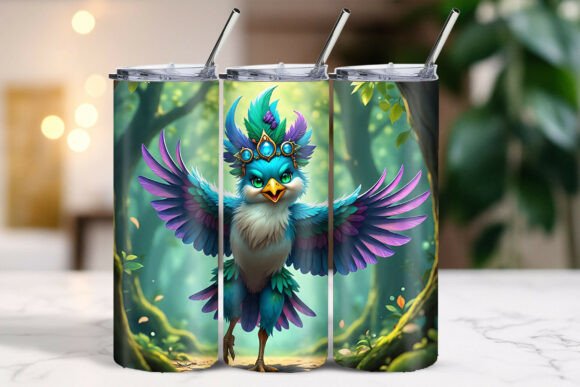 Download Vibrant Feathered Christmas Bird Tumbler Wrap - Tumbler Collection