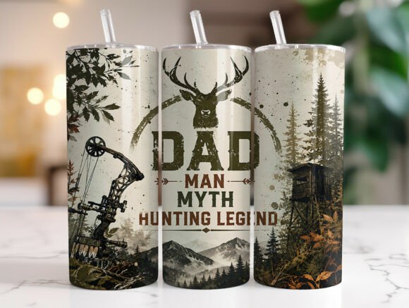 Download Camo Hunting Dad Skinny Tumbler Wrap - Tumbler Collection