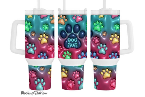 Download Dog Mom 40 Oz Quencher Tumbler Wrap PNG - Tumbler Collection