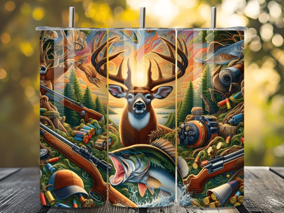Download Hunter Fisherman Deer Tumbler Wrap - Tumbler Collection