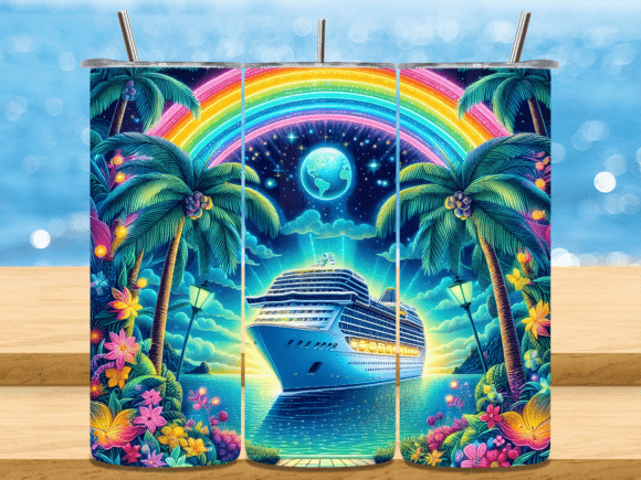 Download Rainbow Cruise Ship Tropical Tumbler PNG - Tumbler Collection