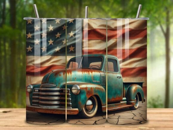 Download Rusty Vintage Americana Tumbler Wrap V.2 - Tumbler Collection