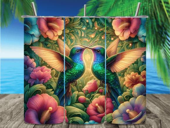 Download Vibrant Hummingbird Tropical Tumbler PNG - Tumbler Collection
