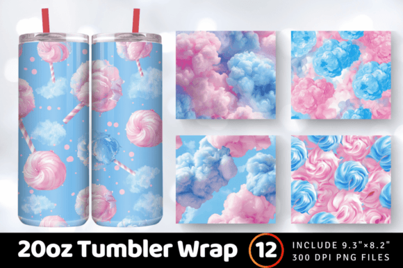 Download Pink Blue Cotton Candy Tumbler Wrap - Tumbler Collection