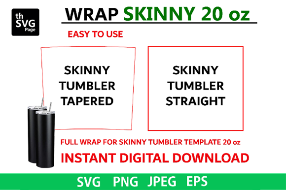 Download 20oz Skinny Tumbler Template - Tumbler Collection
