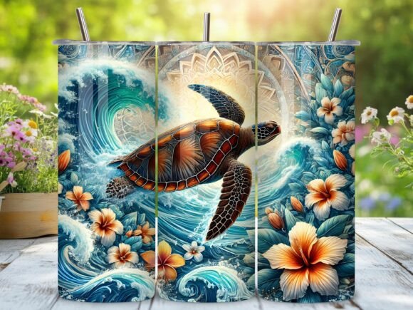 Download Vibrant Underwater Turtle Life Tumbler - Tumbler Collection