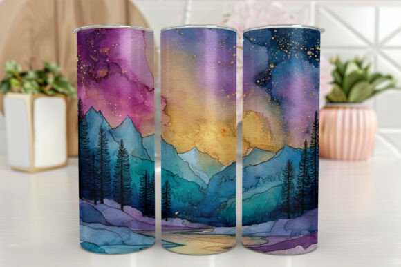 Download Aurora Borealis Tumbler Digital Pattern - Tumbler Collection