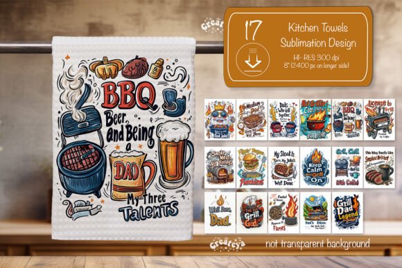 Download BBQ Kitchen Towel Bundle Sublimation Png - Sublimation png Collection