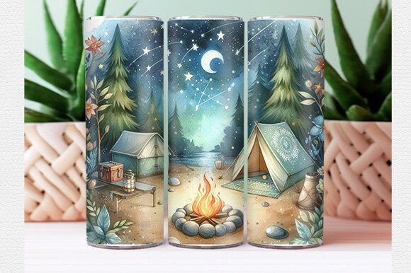 Download Summer Camping Tumbler Wrap - Tumbler Collection