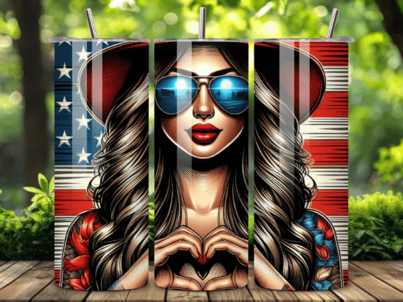 Download 4th of July American Girl Tumbler Wrap - Tumbler Collection
