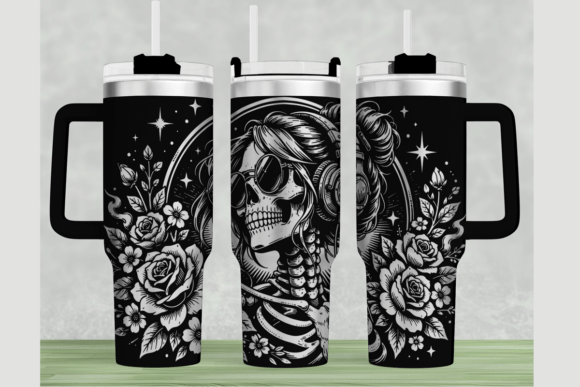 Download Female Skelet 40oz Laser Tumbler Wrap - Tumbler Collection