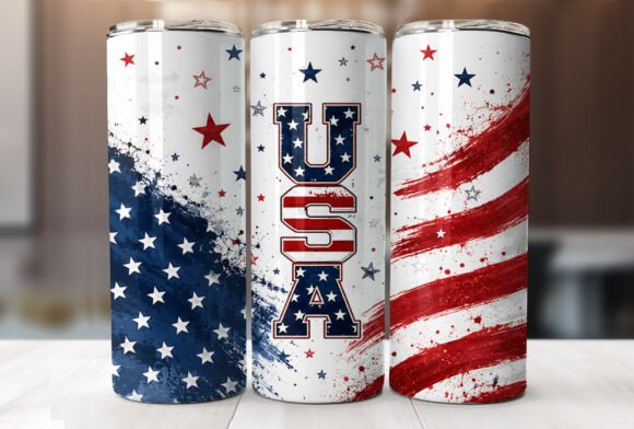 Download Patriotic USA Flag 20oz Tumbler Wrap PNG - Tumbler Collection