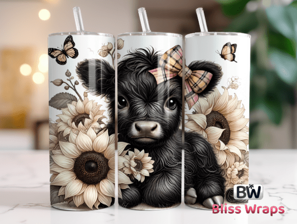 Download Highland Cow Tumbler Wrap Sublimation - Tumbler Collection