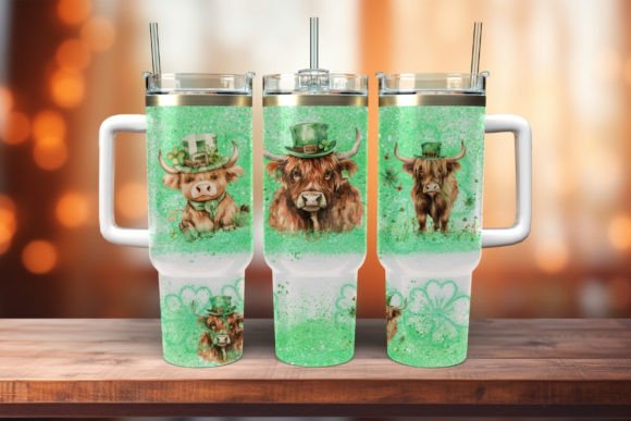 Download St. Patrick's Highland Cow 40 Oz Tumbler - Tumbler Collection