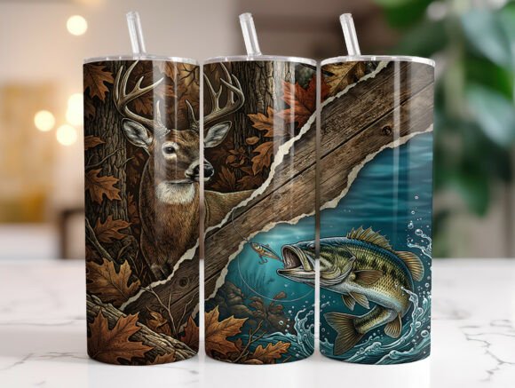 Download Hunting Fishing Tumbler Wrap Sublimation - Tumbler Collection