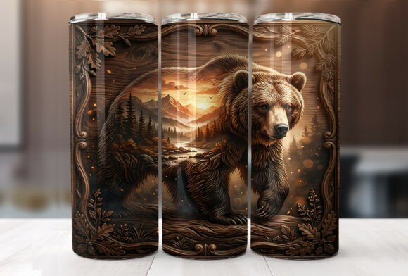 Download Mountain Bear 20oz Tumbler Sublimation - Tumbler Collection