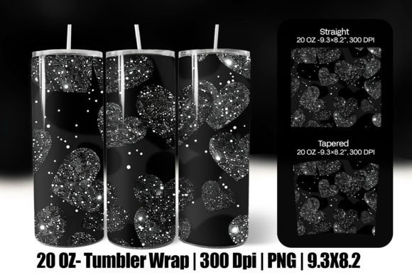 Download Black Valentine Heart Tumbler Wrap Png - Tumbler Collection