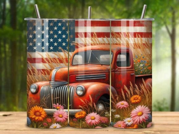 Download Rusty Vintage Americana Tumbler Wrap V.4 - Tumbler Collection