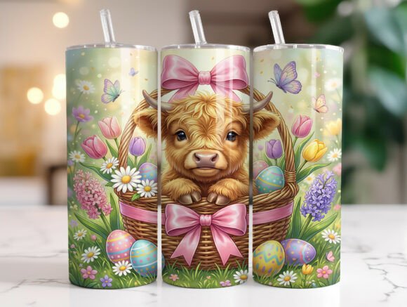 Download 20oz Highland Cow Easter Tumbler Wrap - Tumbler Collection
