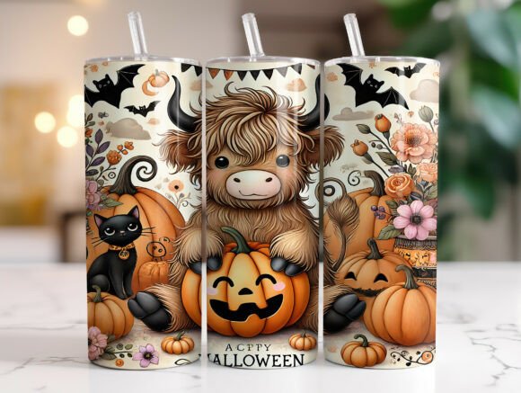 Download 20oz Highland Cow Halloween Tumbler Wrap - Tumbler Collection