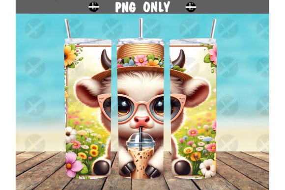 Download Highland Cow Summer Skinny Tumbler Wrap - Tumbler Collection