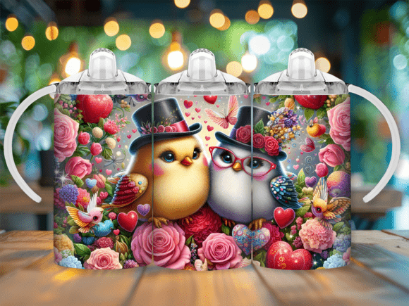 Download Bird Valentines Sippy Cup Kids Tumbler - Tumbler Collection