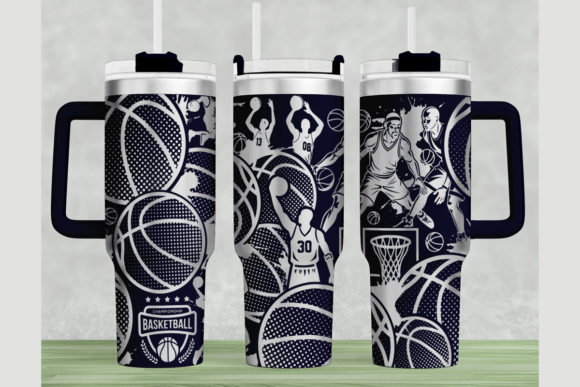 Download Basketball 40oz Laser Tumbler Wrap SVG - Tumbler Collection