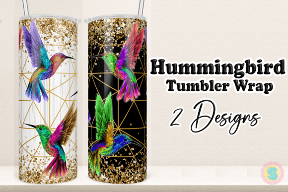 Download Humming Bird Gold Glitter Tumbler Wrap - Tumbler Collection