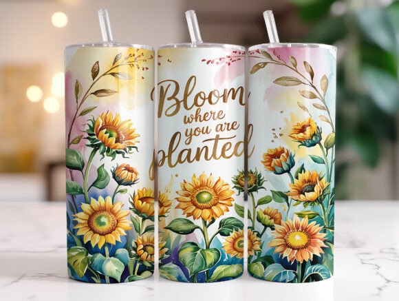 Download Sunflower Inspirational 20oz Tumbler PNG - Tumbler Collection