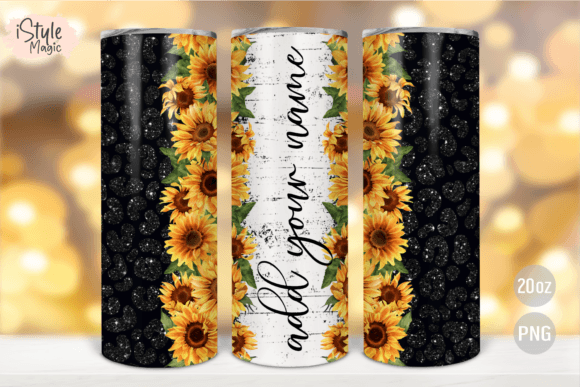 Download Add Your Own Name Tumbler Sunflower Wrap - Tumbler Collection