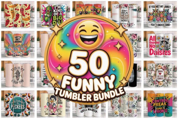Download 50 Funny Tumbler Wrap Bundle PNG V4 - Tumbler Collection