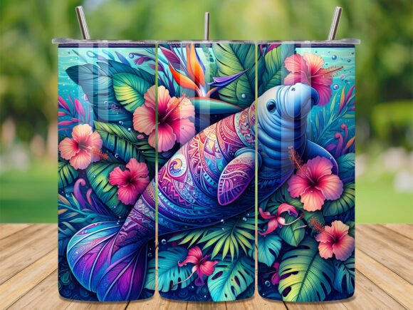 Download Boho Tribal Manatee Tropical Tumbler PNG - Tumbler Collection