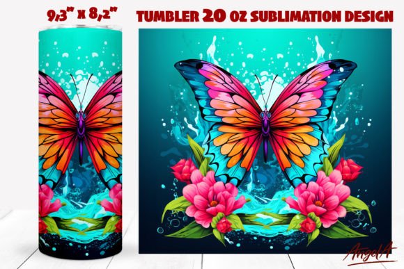Download Floral Butterfly Tumbler Wrap, Summer - Tumbler Collection