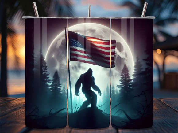 Download Bigfoot Americana Sublimation Tumbler - Tumbler Collection