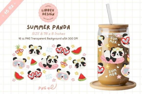 Download Summer Panda Tumbler Design PNG - Tumbler Collection