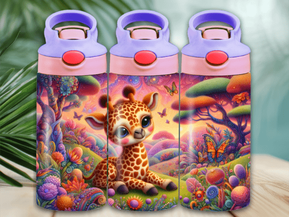 Download Boho Giraffe Butterfly Kids Tumbler Wrap - Tumbler Collection