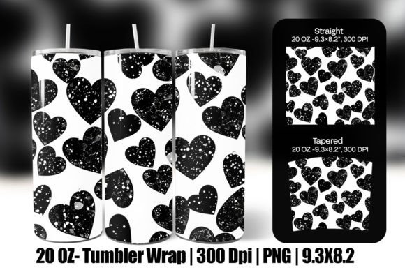 Download Black Valentine Heart Tumbler Wrap Png - Tumbler Collection