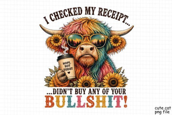 Download Sarcastic Highland Cow Sublimation PNG - Sublimation png Collection