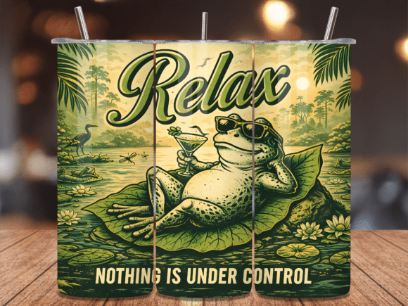 Download Funny Relaxing Frog Tropical Tumbler PNG - Tumbler Collection