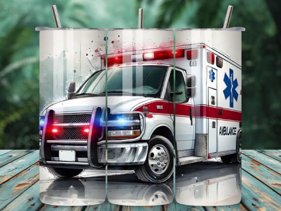Download Paramedic Themed Pattern Digital Tumbler - Tumbler Collection