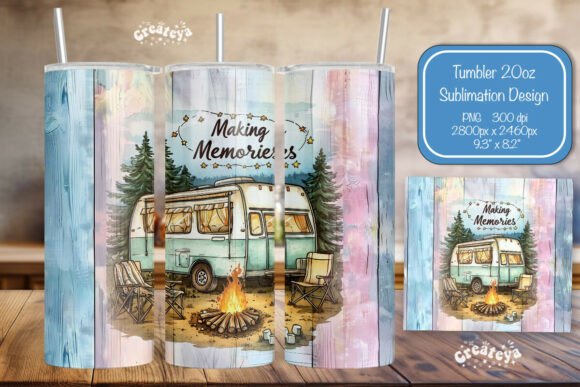 Download Camping Tumbler Wrap PNG Skinny 20oz  - Tumbler Collection