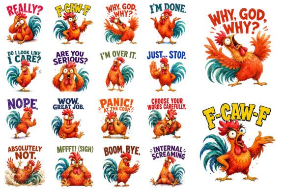Download Funny F-Caw-F Chicken Sublimation PNG - Premium Resources