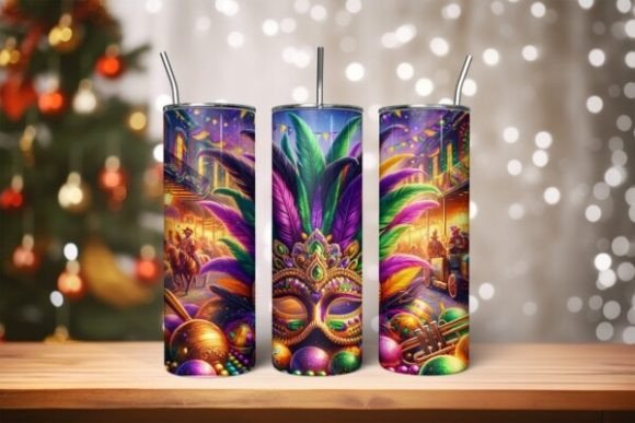Download Mardigras 20 Oz Skinny Tumbler Png File - Tumbler Collection