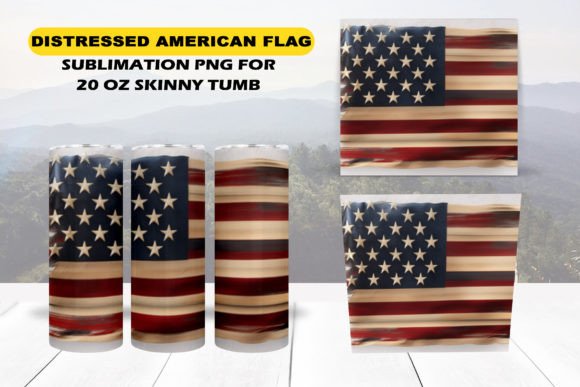 Download Distressed American Flag  Tumbler Wraps - Tumbler Collection