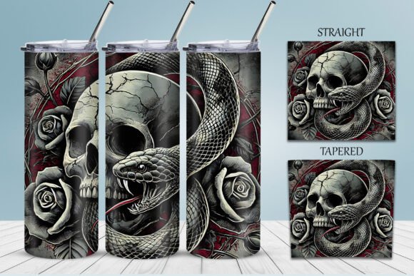 Download Skull &amp; Snake Scary Tumbler Wrap Design - Tumbler Collection
