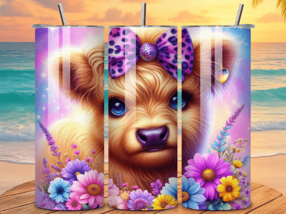 Download Colorful Baby Highland Cow Tumbler Wraps - Tumbler Collection